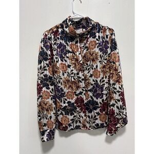 Westbound Vintage Blouse Floral Long Sleeve Top Women's Size 14